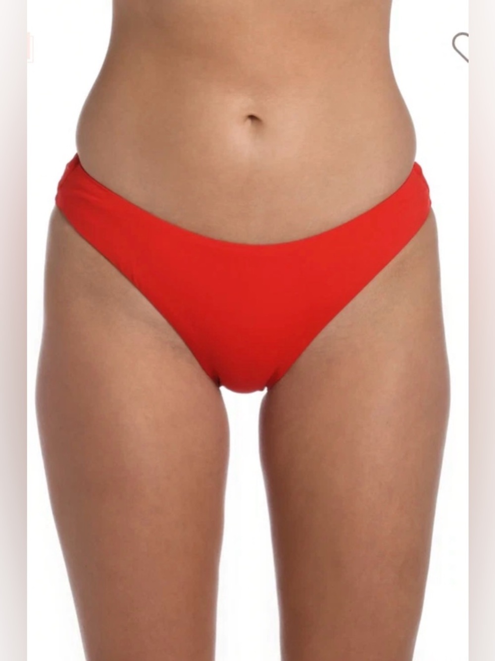 La Blanca Red Bikini Bottom Size 6 High Cut Scrunch Back NWT